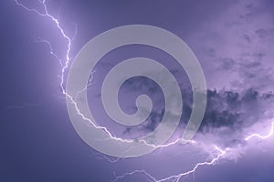 Dark cloud storm with thunder before raining