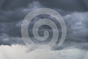 Dark cloud storm with thunder before raining