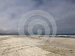 Dark clouds above the beach on Vlieland photo