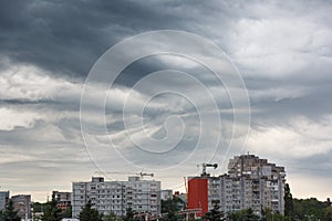 Dark clouds asperatus over Kaliningrad