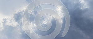 Dark clouds cover the sky. Dramatic stormy sky