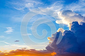 Dark clouds and dark sky in rainy day, Cloudy and stormy and blu