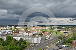 Dark clouds over Debrecen city, Hungary