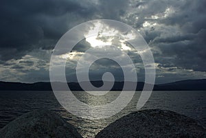 Dark clouds over the fjord