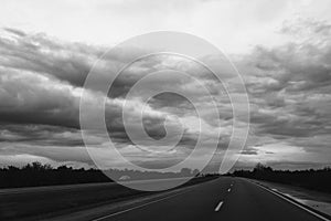 Dark Clouds Over Highway