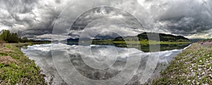 Dark clouds over lake Liptovska Mara, Slovakia