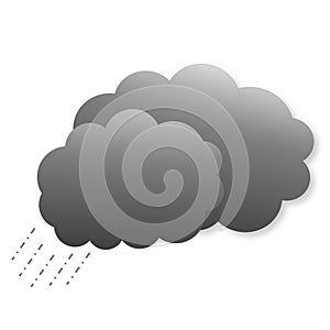 Dark clouds with rain as weather icon