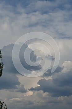 Dark clouds in sky bringing Rain and Storm germany