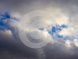 Dark clouds in the sky right before an upcoming storm