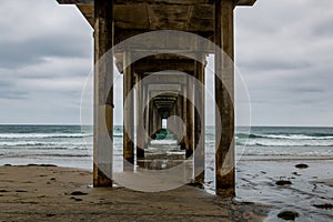 Dark Clouds Surround the Scripps Pier in La Jolla, California