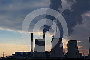 Dark cloudy day cover coal power plant