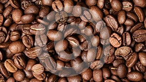 Dark coffee beans