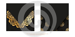 Dark color flyer with golden vintage pattern