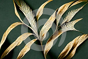 Dark colors abstract Digital leaf shapes pattern, printable wallart