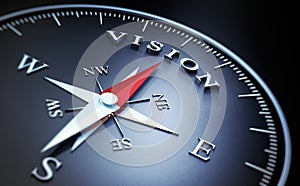 Dark compass with silver and red needle - concept vision