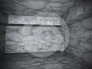Dark concrete empty room interior. Architecture background
