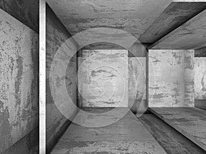 Dark concrete empty room interior. Architecture background