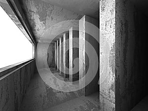 Dark concrete empty room interior. Architecture background