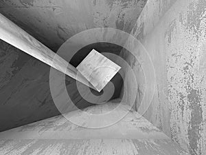 Dark concrete empty room interior. Architecture background