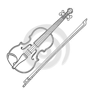 Dark contour vector fiddle violin