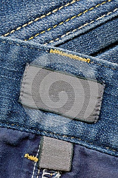 Dark cotton labels on jeans