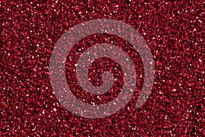 Dark crimson, red glitter background, macro photo.