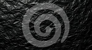 Dark Crumpled Paper Texture Background black