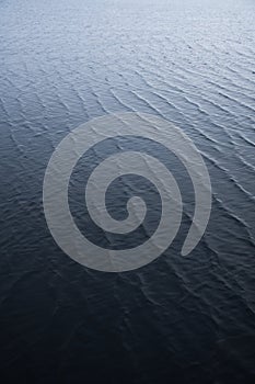 Dark deep sea with waves on its surface