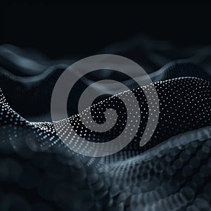 Dark digital background, tech waves pattern, digital data banner, audio mockup, glowing wavy mockup