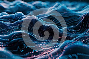 Dark digital background, tech waves pattern, digital data banner, audio mockup, glowing wavy mockup