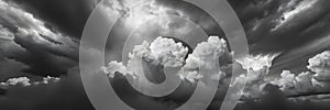 Dramatic monochrome cloudscape a stormy sky