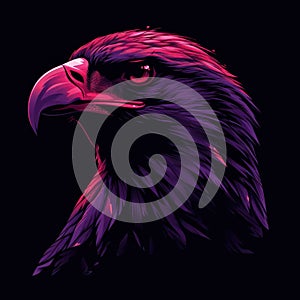 dark eagle head simple logo solid flat color