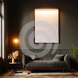 Dark Elegance Modern Interior Design Mockup