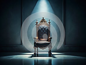 Dark and Elegant Minimalist Fantasy Throne Background Perfect for Game Design 2D Art and Digital Storytelling photo