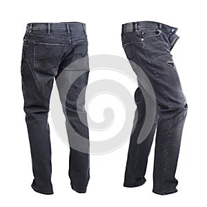 Dark empty denim pants