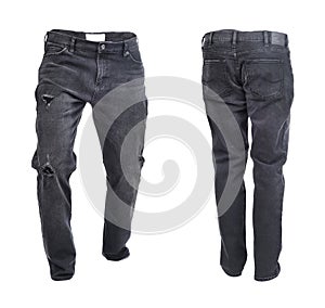 Dark empty denim pants