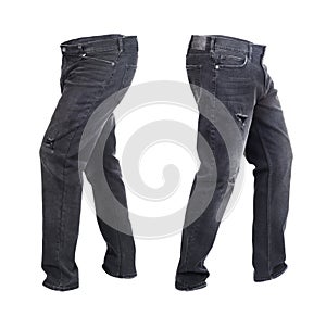 Dark empty denim pants