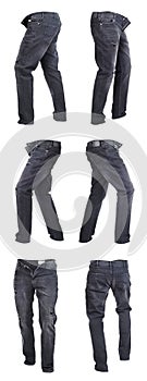 Dark empty denim pants