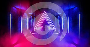 Dark, empty space, empty stage, room with light element, neon light, abstract light.