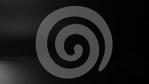 Dark empty studio with subtle light gradient and floor reflection Keywords: dark, empty, studio, background