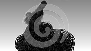 Dark fiber optics cables  Hyper realistic multiple twisted wires or cables.Technology and industrial concept.