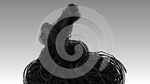 Dark fiber optics cables  Hyper realistic multiple twisted wires or cables  Technology and industrial concept.