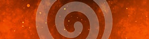 Dark fire space. Epic powerful horizonta flame background