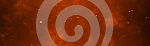 Dark fire space. Epic powerful horizonta flame background