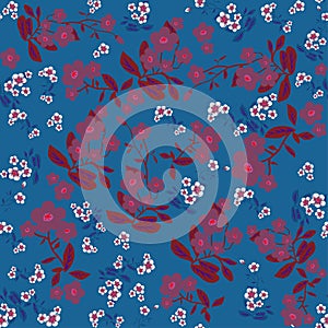 Dark flowers seamless pattern