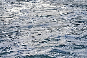 Dark foaming waves of stormy sea, background