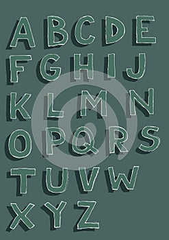 Dark Font Set of hand drawn capital letters