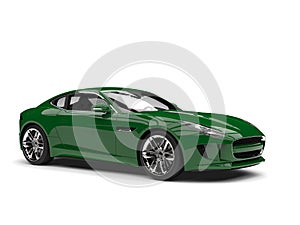 Dark forest green modern luxury sports car