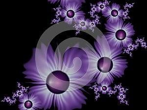 Dark fractal flower, digital artwork for creative graphic design.