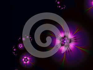 Dark fractal flower, digital artwork for creative graphic design.